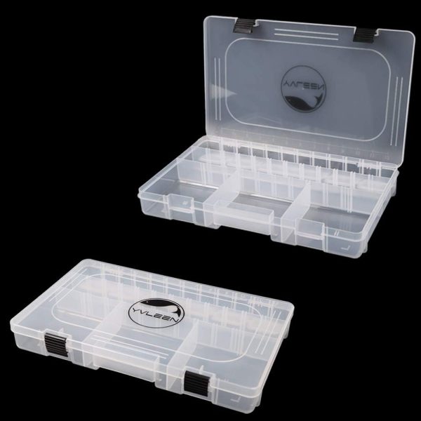 YVLEEN Fishing Tackle Boxes - 3600 3700 Tackle Box Plastic Storage Organizer Box with Removable Dividers - 2packs/4packs Tackle Trays - Included 2pcs of Extra Clip - Image 2